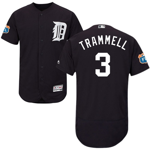 Tigers #3 Alan Trammell Navy Blue Flexbase Authentic Collection Stitched MLB Jersey